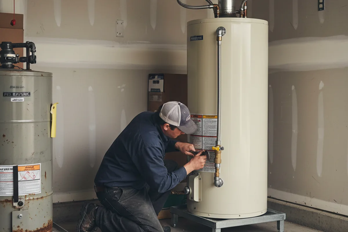Water heater and shutoff valve replacement in South Dennis